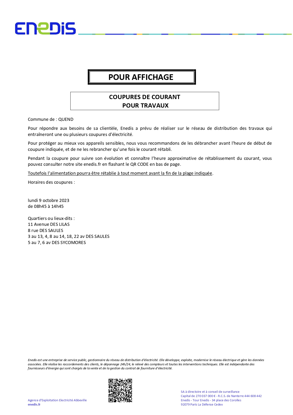 Coupure de courant