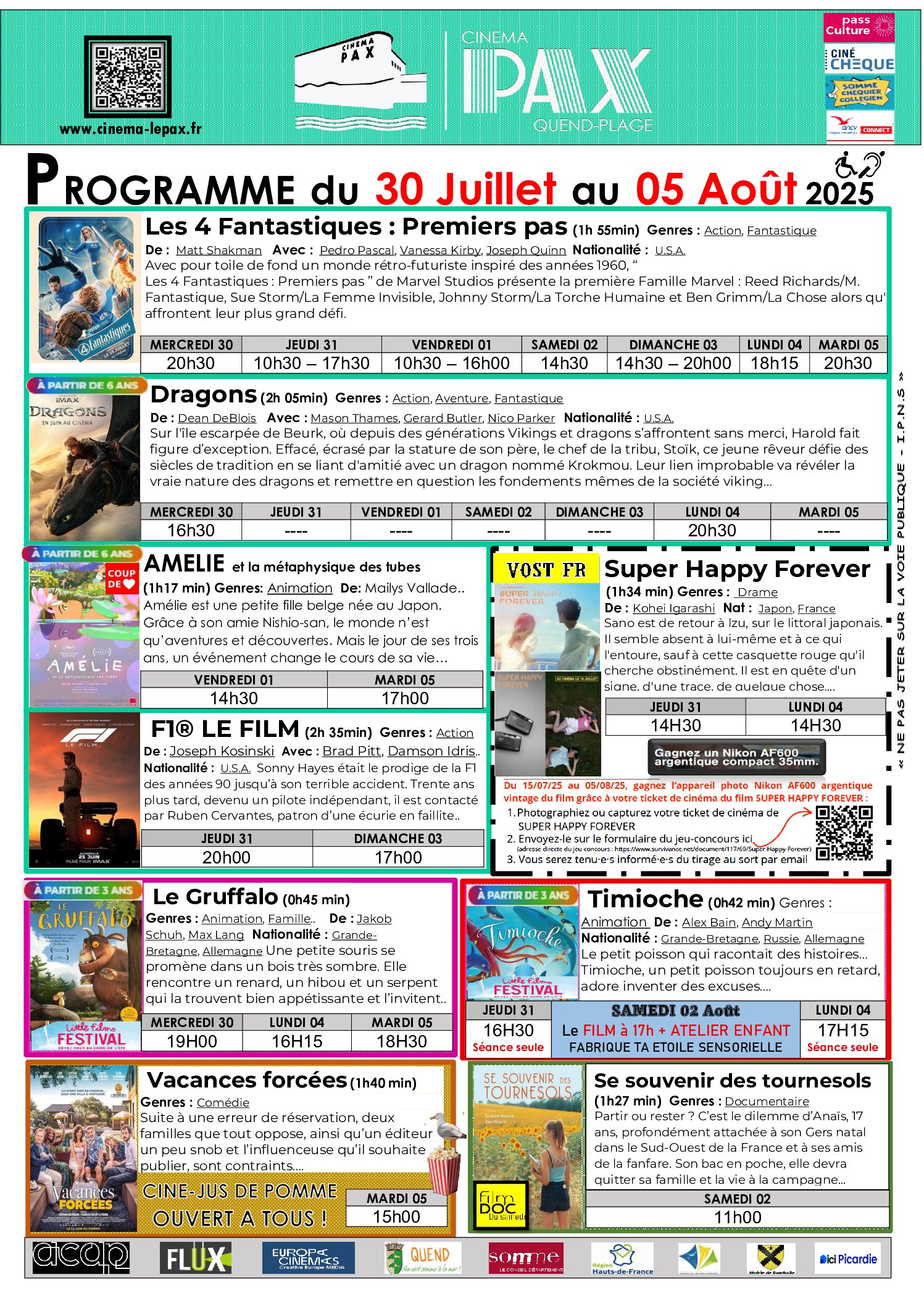 Programme du Cinéma Pax