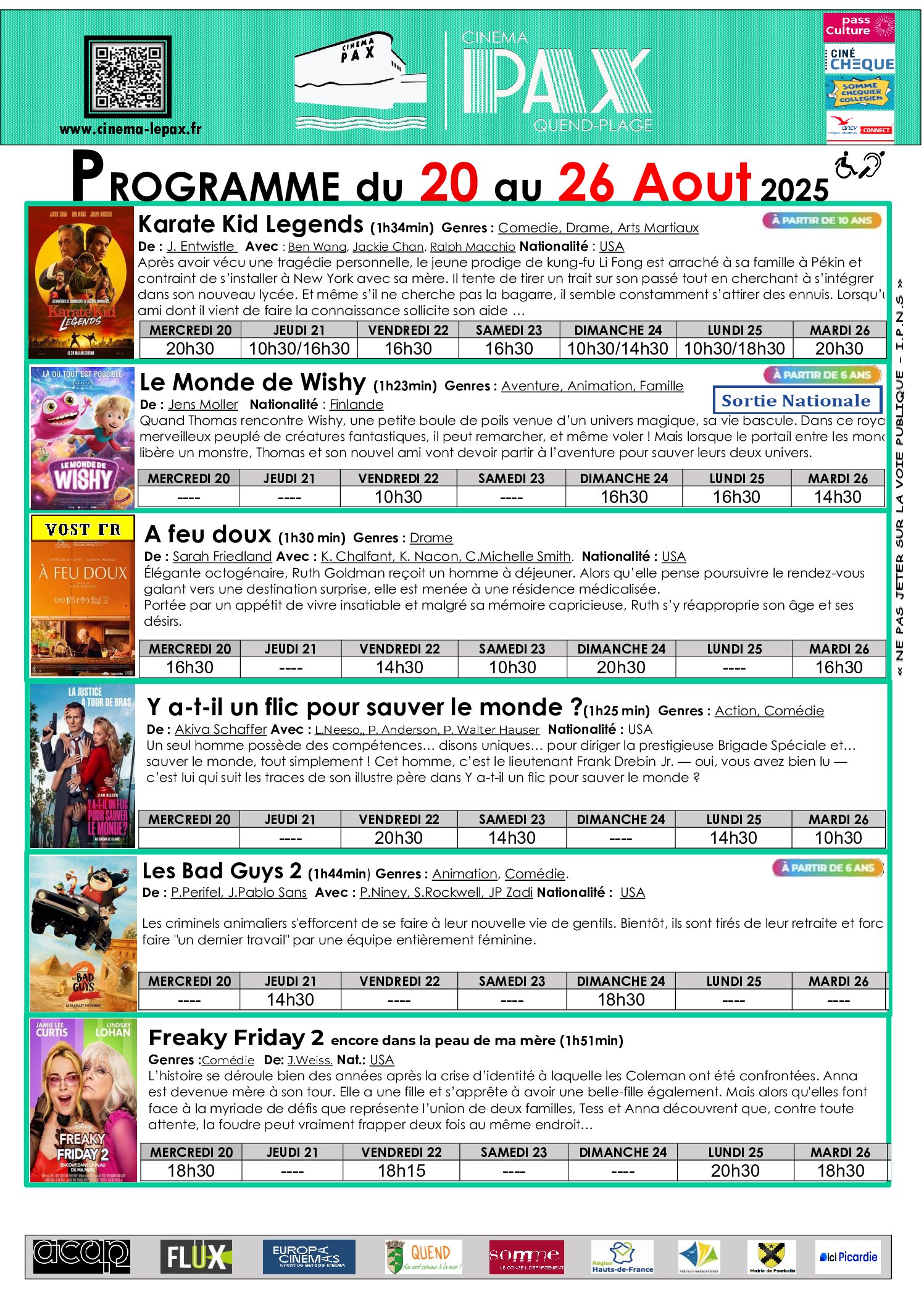 Programme du Cinéma Pax