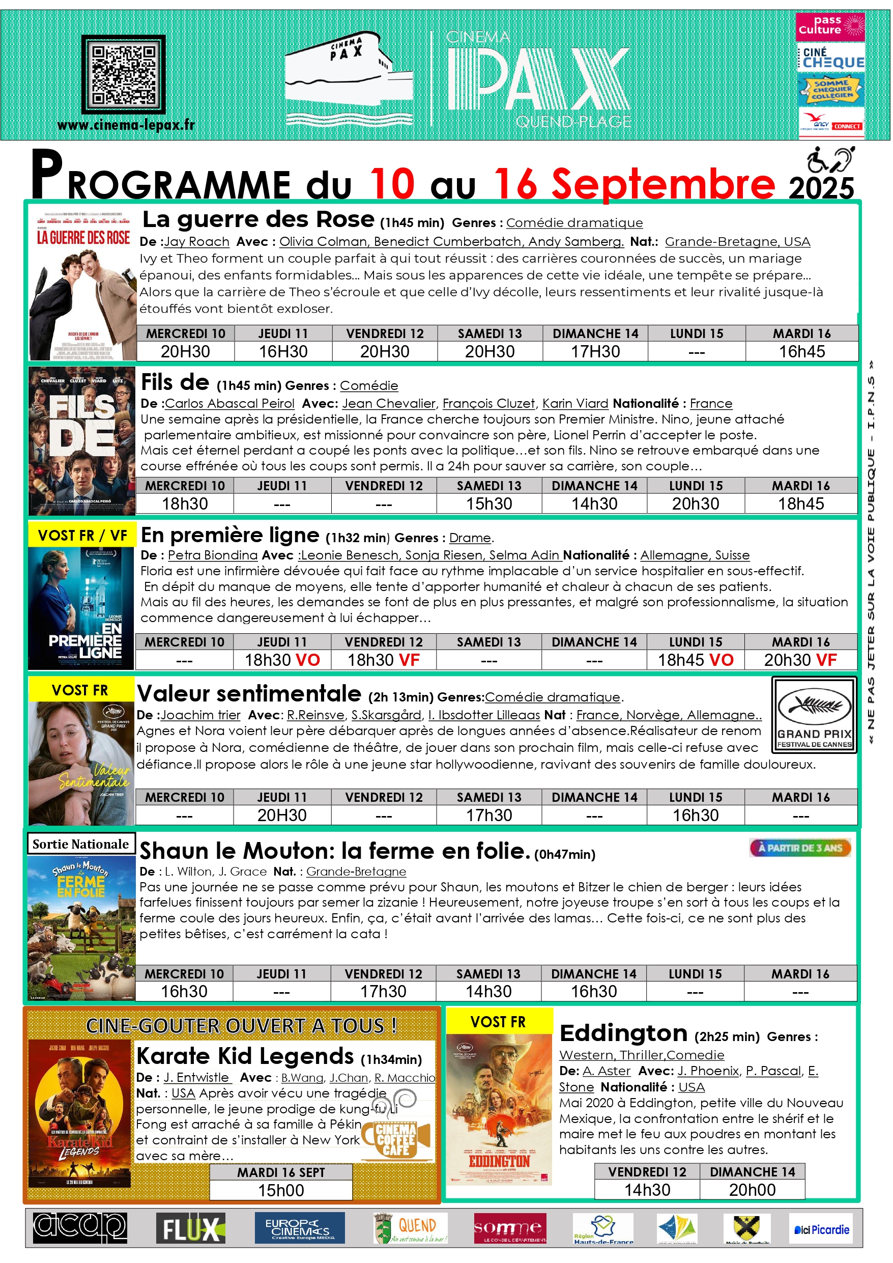 Programme du Cinéma Pax