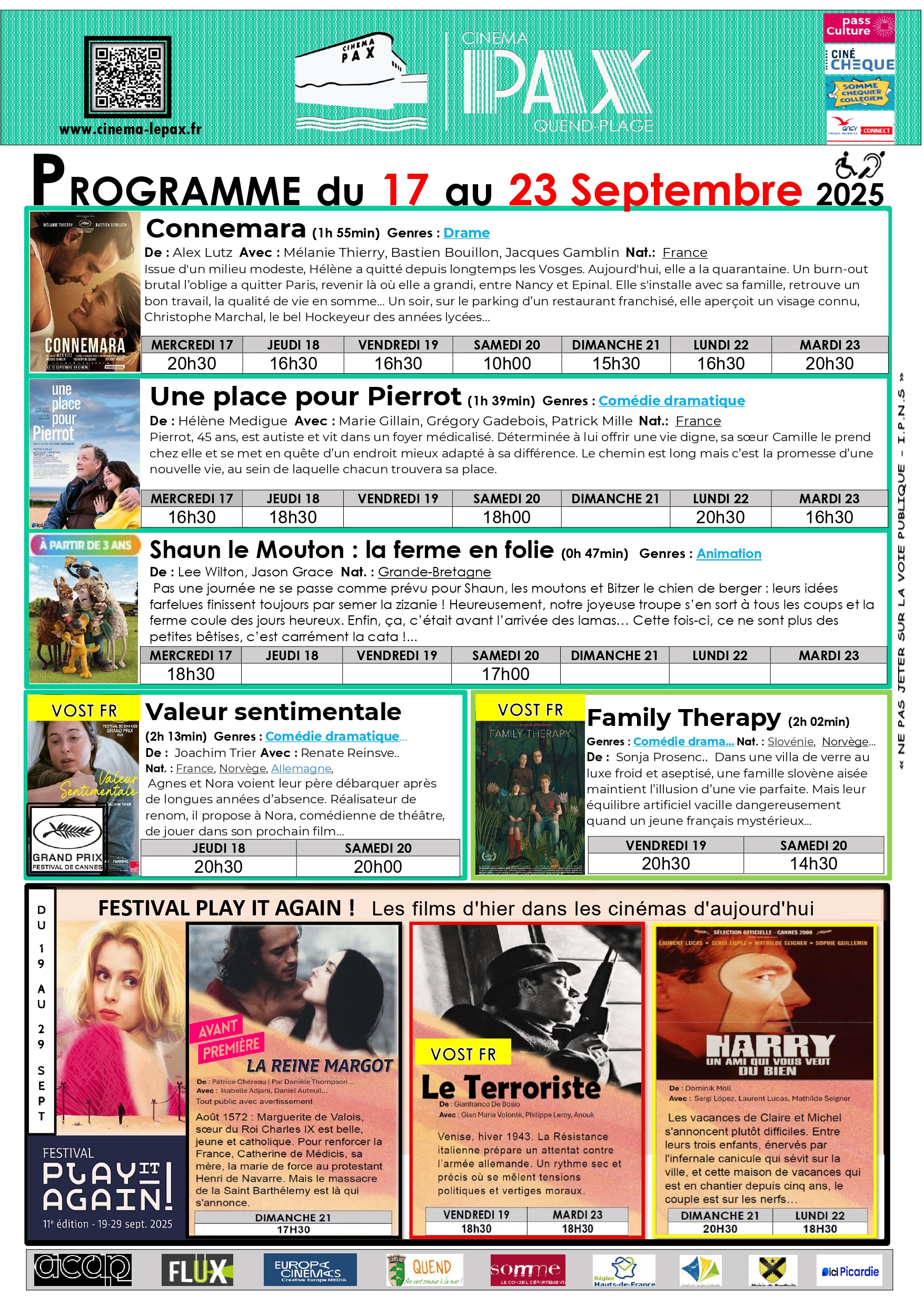 Programme du Cinéma Pax