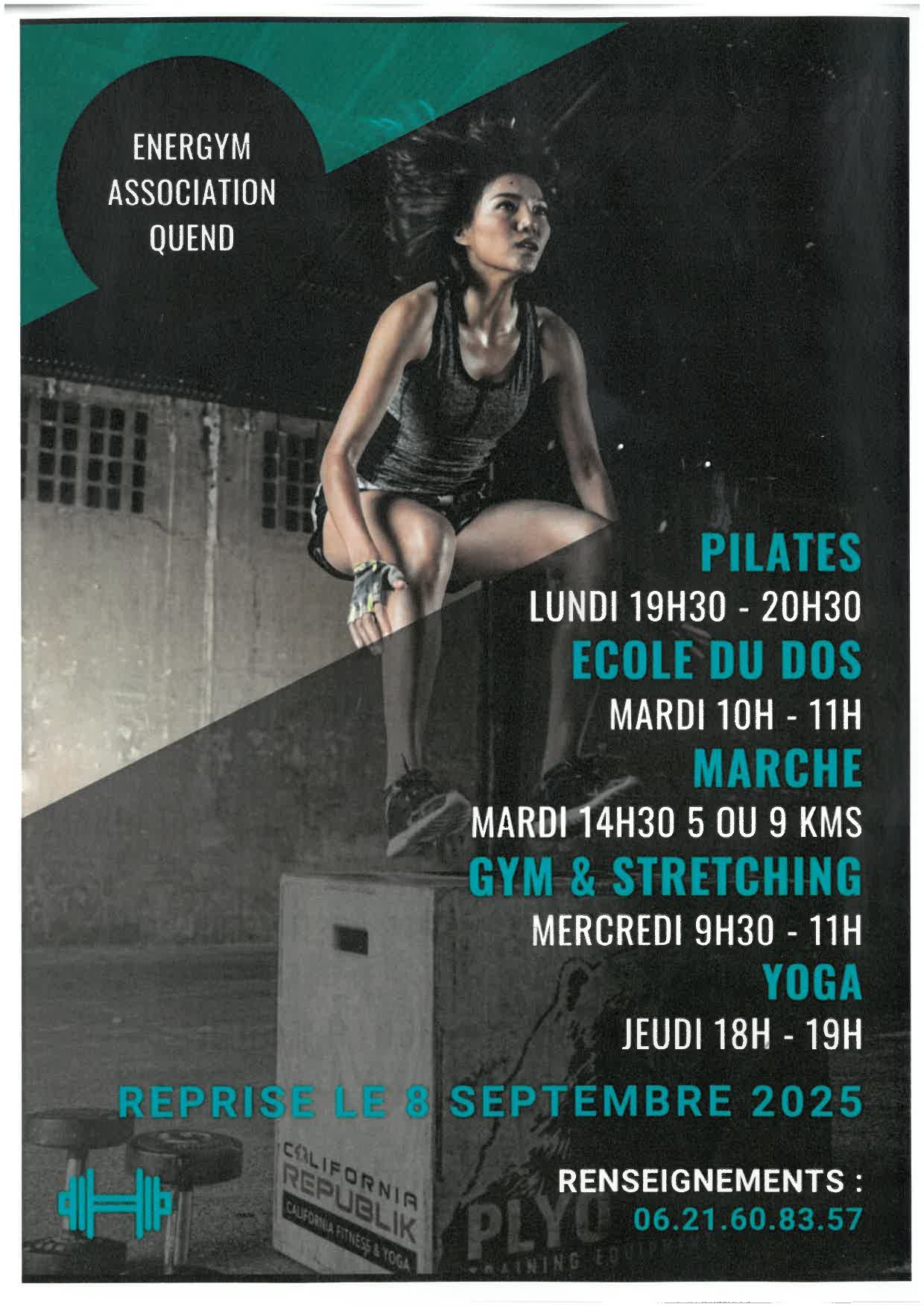 Reprise des séances sportives d’ENERGYM