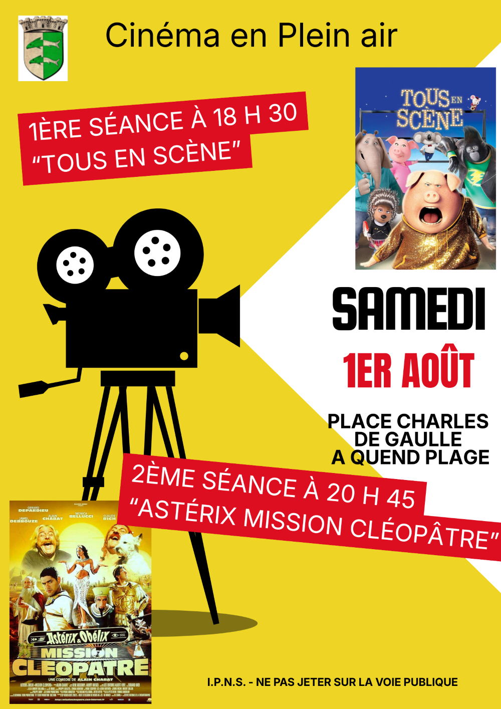 Cinéma Plein Air – Samedi 1er Août
