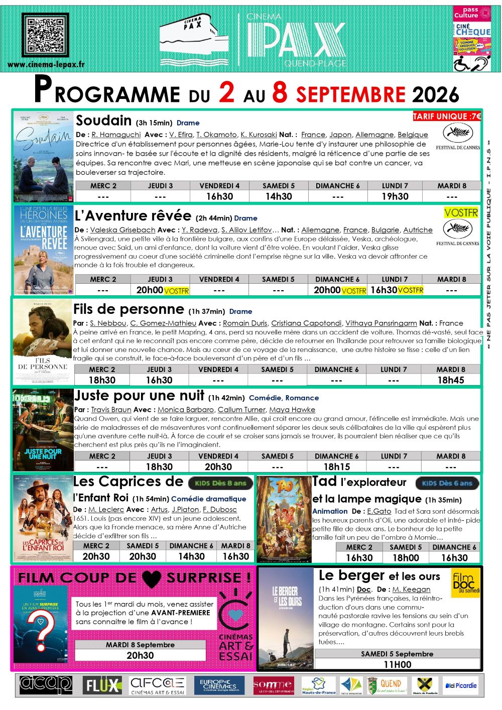 Programme du Cinéma Pax