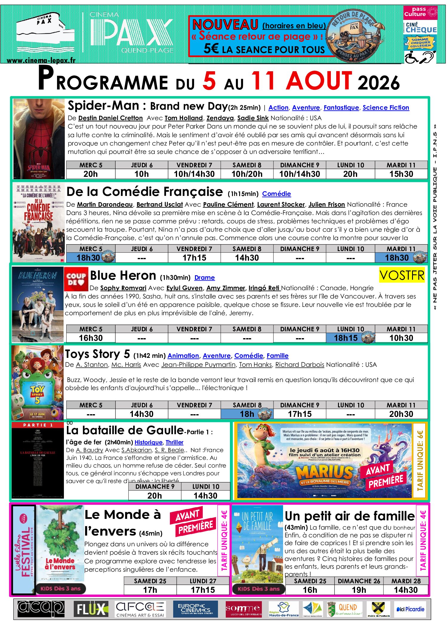Programme du Cinéma Pax